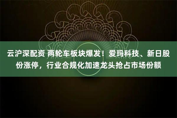云沪深配资 两轮车板块爆发！爱玛科技、新日股份涨停，行业合规化加速龙头抢占市场份额